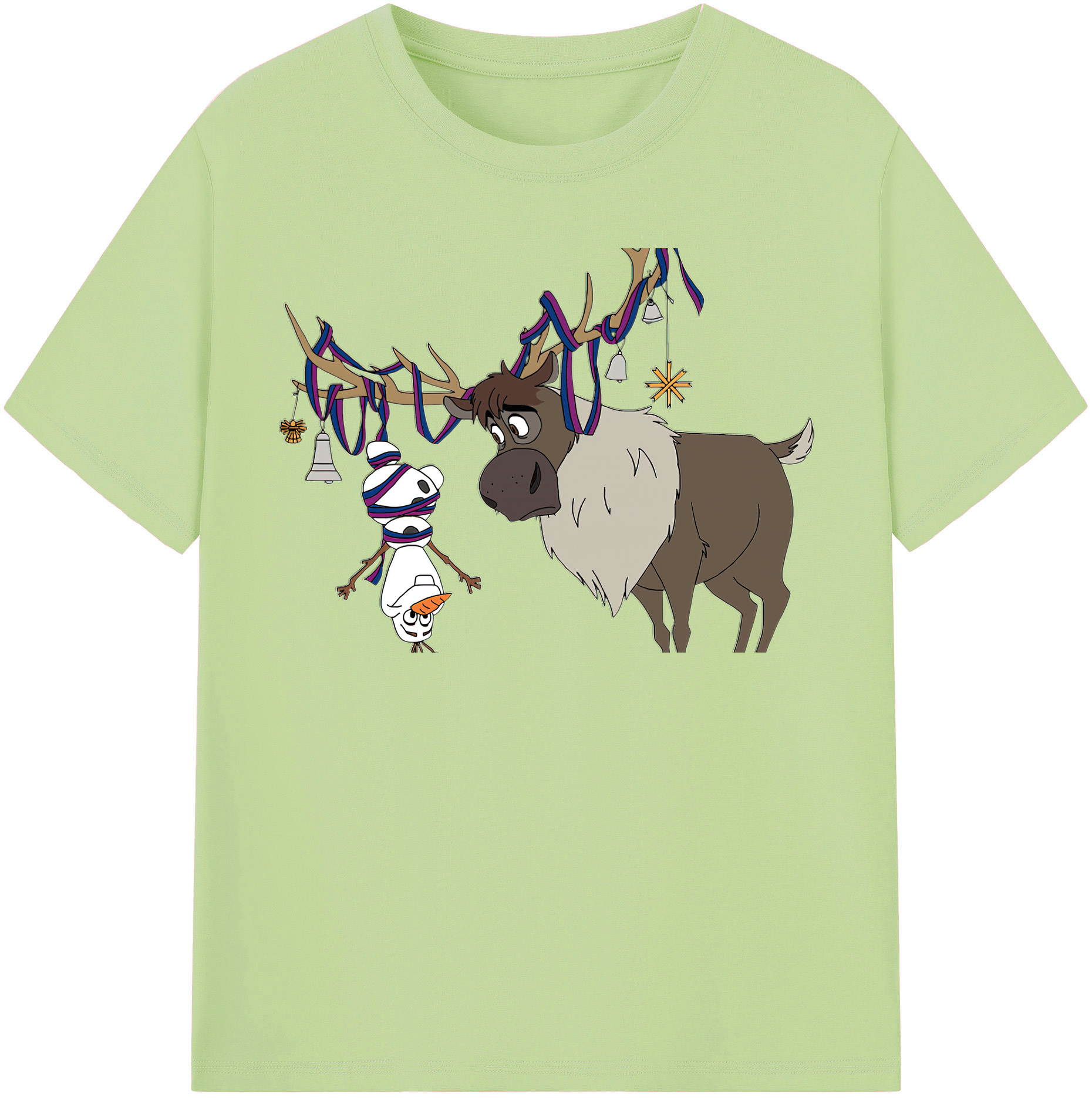 （画像用） アナと雪の女王 アンナ エルサ Frozen Anna Elsa 綿100％半袖Tシャツ（フロントプリント）